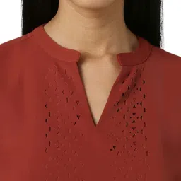Van Heusen Maroon Plain Tops image 5