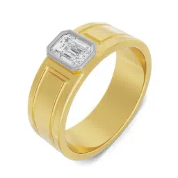 EMORI Yellow Gold Alpha Wedding Ring for Men-image-91