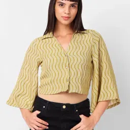 Izel Green Regular Fit Structured Casual Shirt-picture-10