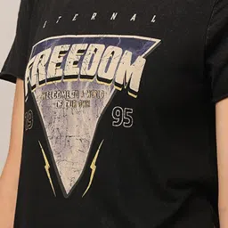 Only Black Cotton Graphic Print T-Shirt image 5