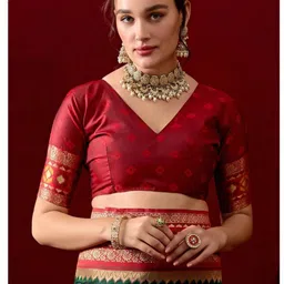 Kathavastra Ethnic Motifs Zari Pure Silk Handloom Banarasi Saree image 4