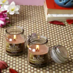 HOSLEY Brown & Transparent Glass Candle - Set of 2-picture-19