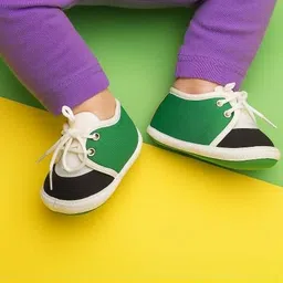 NESKA MODA Unisex Kids Lace Up Cotton Booties image 2