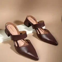 Mozafia Women's Brown Sling Back Sandals-image-72