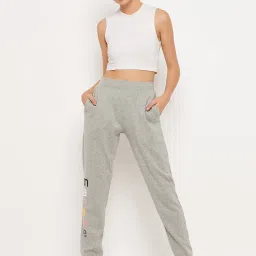 Madame Grey Cotton Relaxed Fit Solid Track Pant image 5