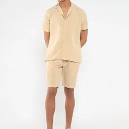 showoffff SHOWOFF Beige Cotton Relaxed Fit  Co-Ords image 5