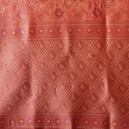 Saree Mall Peach Woven Sarees With Unstitched Blouse image 5