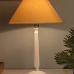 Homesake White Solid Handcrafted Table Lamp with Shade-picture-11