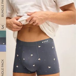 The Bear House Multicolored Comfort Fit Printed Trunks - Pack Of 3-picture-48