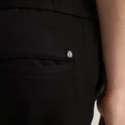 Iconic Black Cotton Regular Fit Trackpants image 5