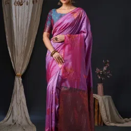 Saree Mall Pink Woven Sarees With Unstitched Blouse-picture-41