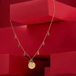 Zaveri Pearls Green Dazzling Stones Contemporary Necklace image 1