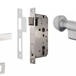Dorset 60 mm Lock Set With Coin and Knob Cylinder Silver Chrome ML PR OR-picture-3