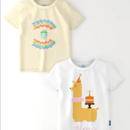 Nauti Nati Girls Multicolor Cotton Printed Regular Fit T-Shirt - Pack of 2-picture-49