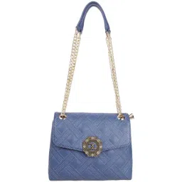 Esbeda Blue PU Quilted Sling Handbag-picture-34