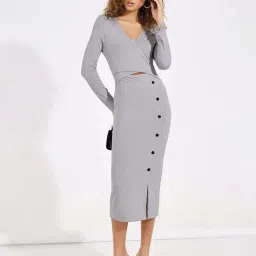 Styli Grey Bodycon Dress-picture-38