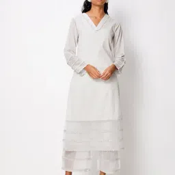 Ancestry Grey Regular Fit Kurta-image-1