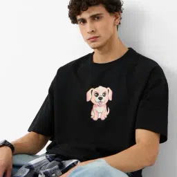 The Souled Store Black Cotton Print Casual T-Shirt-picture-43