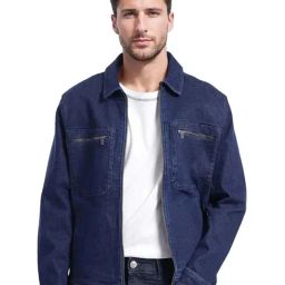 Rare Rabbit Blue Relaxed Fit Solid Jacket-picture-47