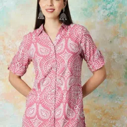 Melange by Lifestyle Pink Printed Kurti-image-92