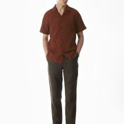 Jack & Jones Brown Relaxed Fit Embroidered Shirt image 5