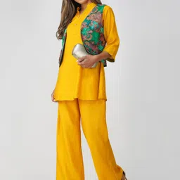 Bindigasm Women Floral Open Front Jacket with Embroidered image 4