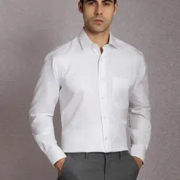 Louis Philippe White Cotton Regular Fit Shirt-picture-36