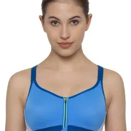 Triumph Blue Comfort Fit Sports Bra-image-4
