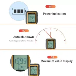 HSETIN Digital Vibration Meter with LCD Display and 0.1-199.9 m/sq. s Measurement Range, HT-1201 image 4