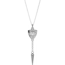 Silvermist 925 Sterling Silver Fleur Droplet Chain Pendant for Women & Girls-image-89