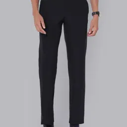 V Dot Black Slim Fit Trousers-image-6