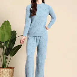 Mast & Harbour Self Design Sweatshirt With Trousers-picture-21