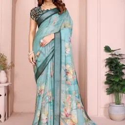 GOHILL ENTERPRISE Floral Printed Saree with Blouse Piece image 4