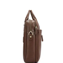 Da Milano Men Textured Leather Laptop Bag image 3