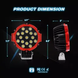 AllExtreme EX7M2R1 17 LED Spot Lamp for Jeep Bikes and Cars (51 W,‎White) image 2