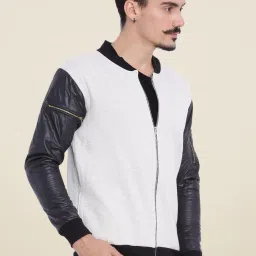 Campus Sutra Off White Textured Jacket image 4