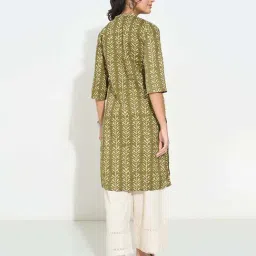 Rangmanch By Pantaloons Green Regular Fit Printed Kurta image 2