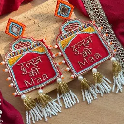 A little Extra Red Fabric Earrings image 3