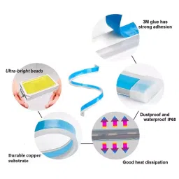 AllExtreme EXDRLY2 LED DRL LED Strip for Bikes Cars&Home Decoration Rear (Red,Orange&Ice Blue,2pc) image 2