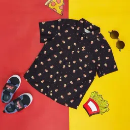 Pantaloons Junior Black Cotton Printed Shirt-picture-26