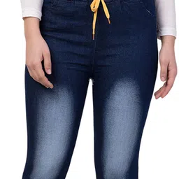 NEUNK Women Comfort Regular Fit Mid-Rise Heavy Fade Stretchable Jeans image 4