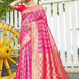 K 5 Fashion Woven Design Zari Pure Silk Banarasi Saree-picture-10