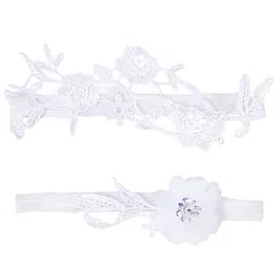 aniwon 2PCS Wedding Garter Set Creative Elastic Flower Lace Garter Bridal Garter Leg Ring image 1