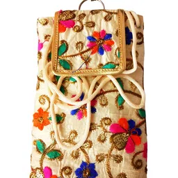 avanti creations Avanti Creation Multicolor Floral Ethnic Embroidered Mobile Pouch Cover Purse Wallet with Waist Clip and Sling Belt for Saree image 3