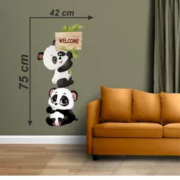 generic Delight Art Cute Cartoon Pandas Design Wall Sticker Size - (42 * 75) cm Model id - (DAMC00991L) image 3