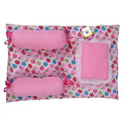 Babytoons Baby Bedding Set New Born Mattress Gaddi with Pillow & Bolsters (0-6 Months) Pink-picture-24