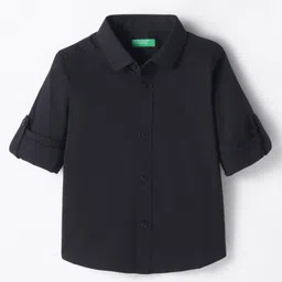 UCB Cotton Woven Full Sleeves SolidShirt - Black-picture-21