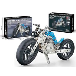 Sanjary DIY Compatible Assembling Metal Cruiser Motorcycle Educational Building Blocks Kit for Kids color design may vary - 140 Pcs-picture-29