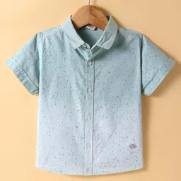 ToffyHouse Poplin Woven Half Sleeves Printed Shirt - Mint Green-picture-26