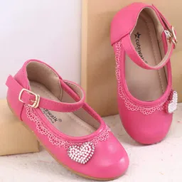 Cute Walk by Babyhug Buckle Closure Ballerinas With Pearl Detailing - Pink-picture-19